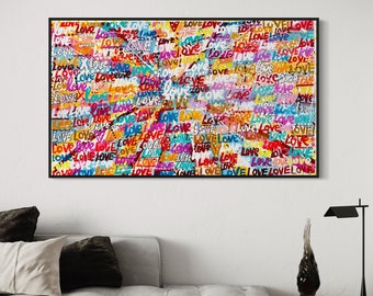 Big Cosmic Love 7. Original artwork 100% Hand Painted, Original Painting, Graffiti Art, Pop Art Painting, Wall Decor