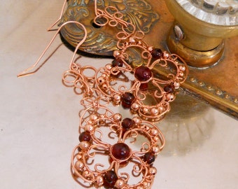 Copper Filigree Shoulder Dusters