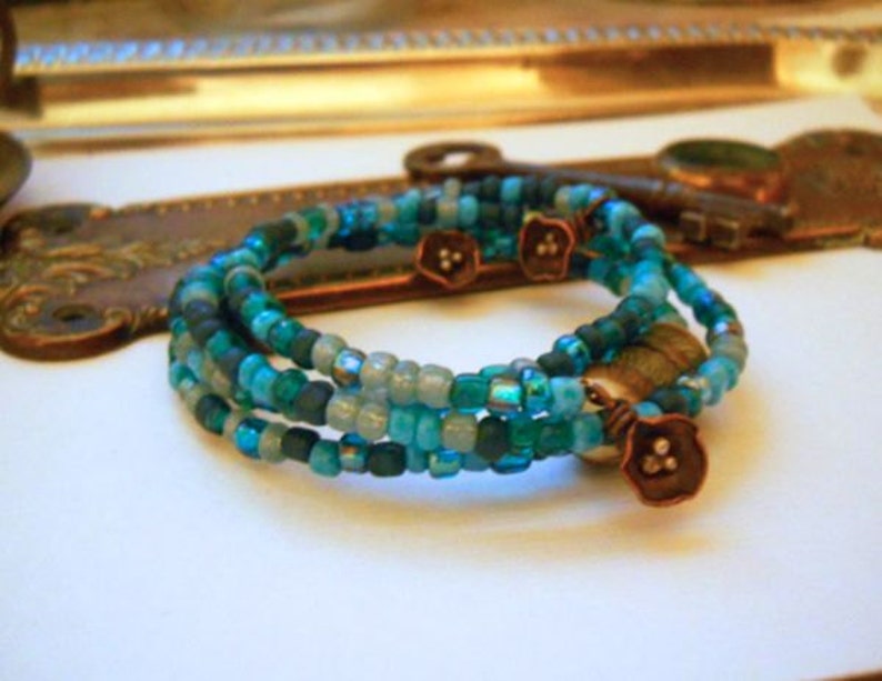 Vibrant Blue Wrap Bracelet image 2