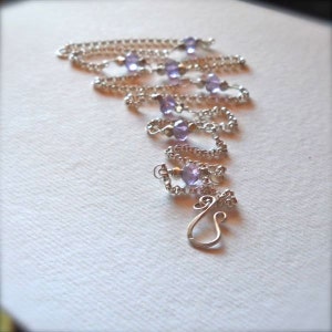 Sterling Silver and Amethyst Beaded Chain Necklace