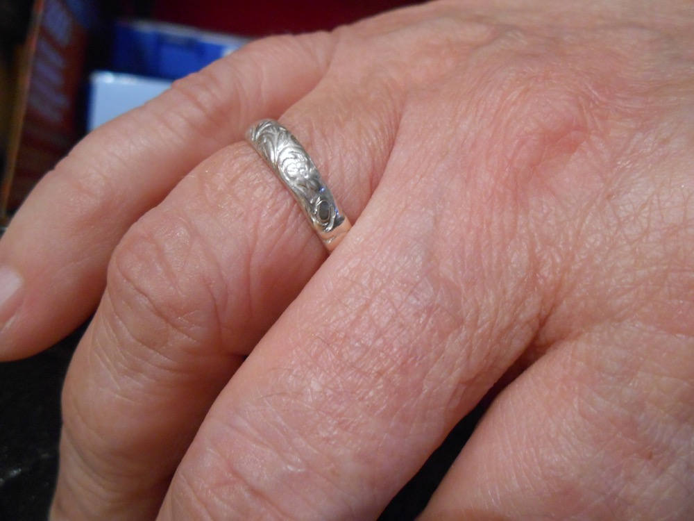 Sterling Silver Floral Pattern Band Ring, Also Available in 14kt Gold ...