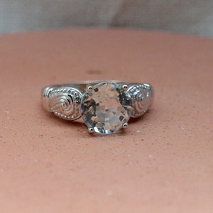 Aquamarine Ring in White Gold Size 8 image 2