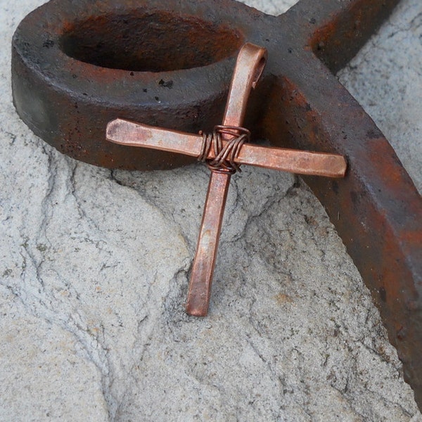 Small Forged Copper Cross