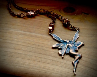 Copper Fairy Necklace with Stars