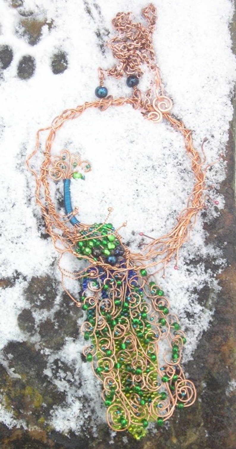 Gimme the Peacock a Handcrafted Statement Necklace image 4