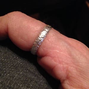 Sterling Silver Floral Pattern Band Ring, also Available in 14kt Gold Filled image 6