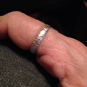 Sterling Silver Floral Pattern Band Ring, Also Available in 14kt Gold ...