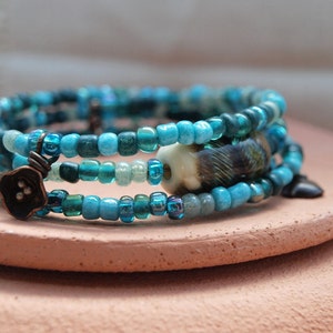 Vibrant Blue Wrap Bracelet image 3