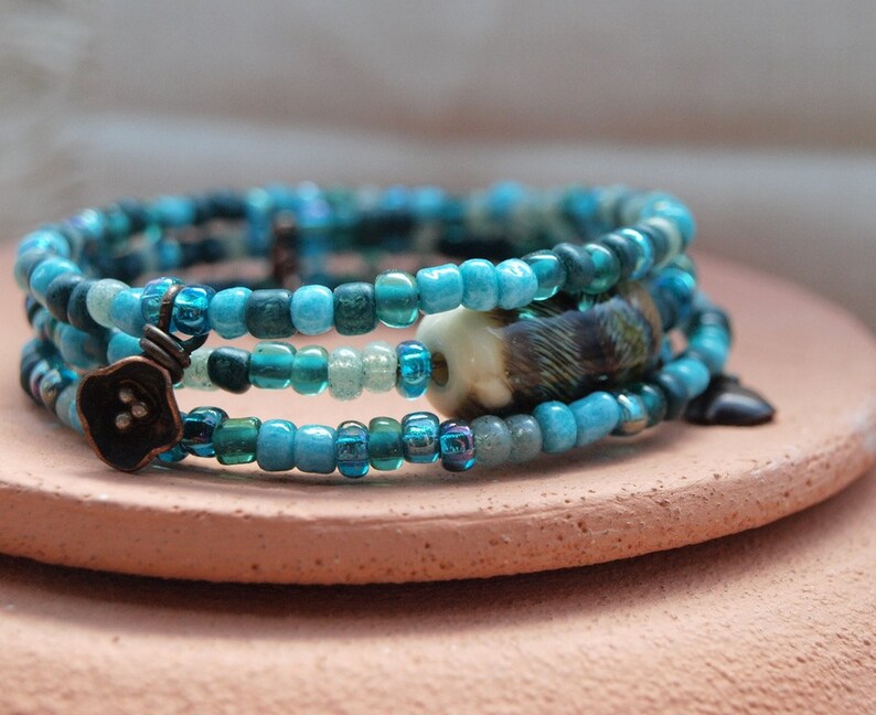 Vibrant Blue Wrap Bracelet image 3