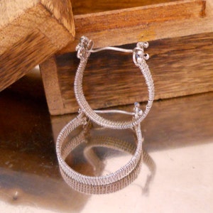 Sterling Silver Wire Woven Hoops