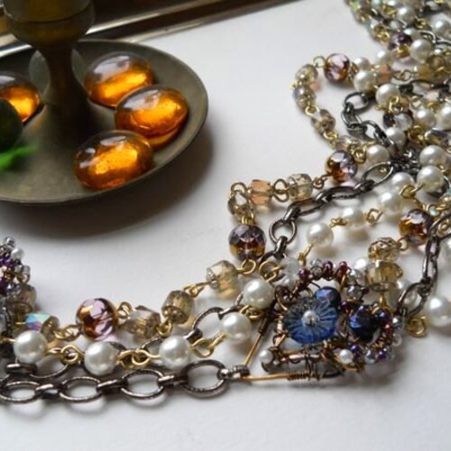 Modern Meets Vintage shops Multi Strand Long Necklace