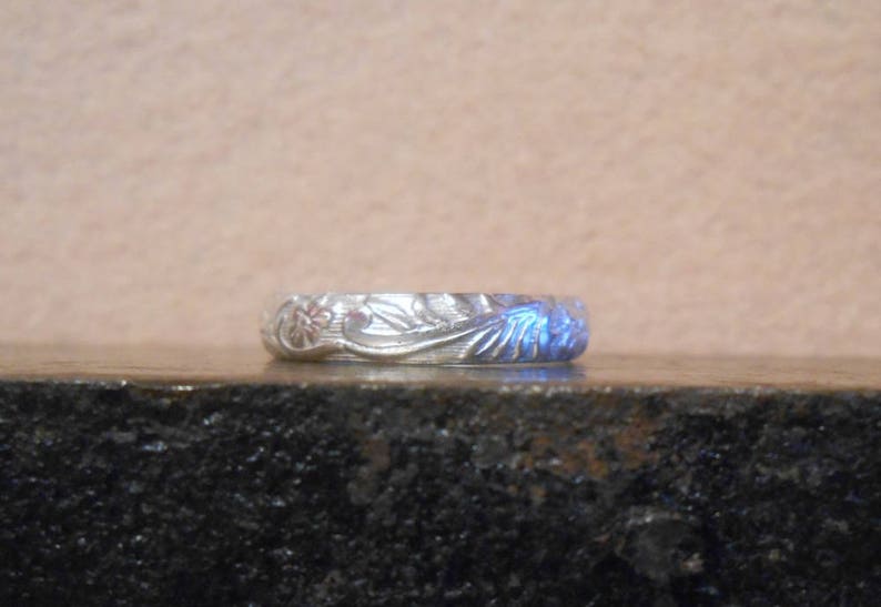 Sterling Silver Floral Pattern Band Ring, also Available in 14kt Gold Filled image 7