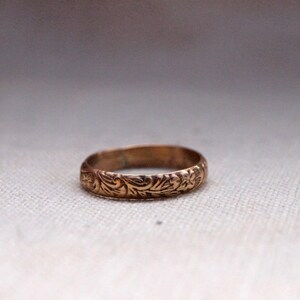Sterling Silver Floral Pattern Band Ring, also Available in 14kt Gold Filled image 9