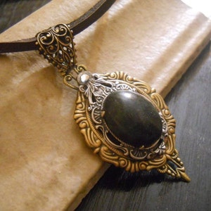 Forest Green Agate Pendant