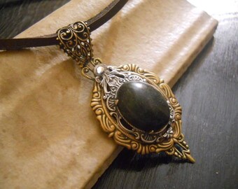 Forest Green Agate Pendant