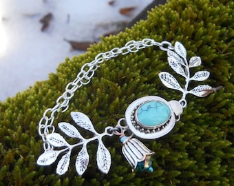 Woodland Branches Bracelet w/ Turquoise Clasp