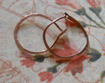 Small Hand Forged Copper Hoops