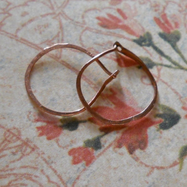 Small Hand Forged Copper Hoops