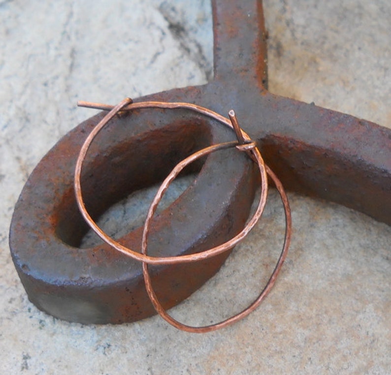 Small Copper Hoop Earrings