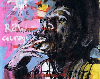 Raw courage. Jean Michel Basquiat portrait