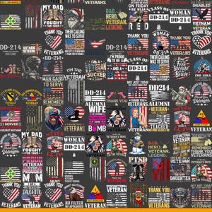 Patriottische veteraan bundel sublimatie ontwerpen, patriottische bundel PNG, Amerikaanse militaire afdrukken sublimatie tshirt, PNG's Instant Download