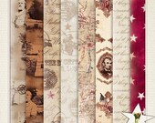 INSTANT DOWNLOLD Gettysburg Papers 12x12 Scrapbook papers Tags Cards Journaling