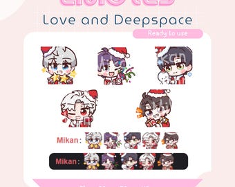 Emoticones de Papá Noel para las fiestas: Xavier, Rafayel, Zayne, Sylus, Caleb Love y Deepspace