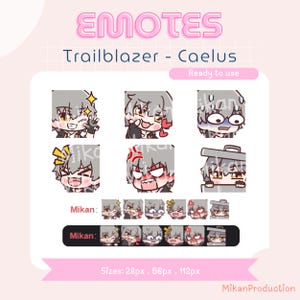 Trailblazer Caelus Honkai Star Rail HSR Emotes for Twitch | Youtube | Discord