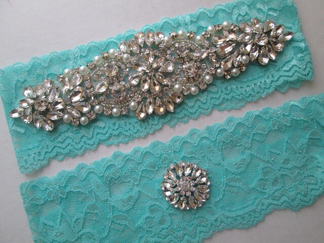 Teal/Blue Holo Garters (set of 2) main image 0