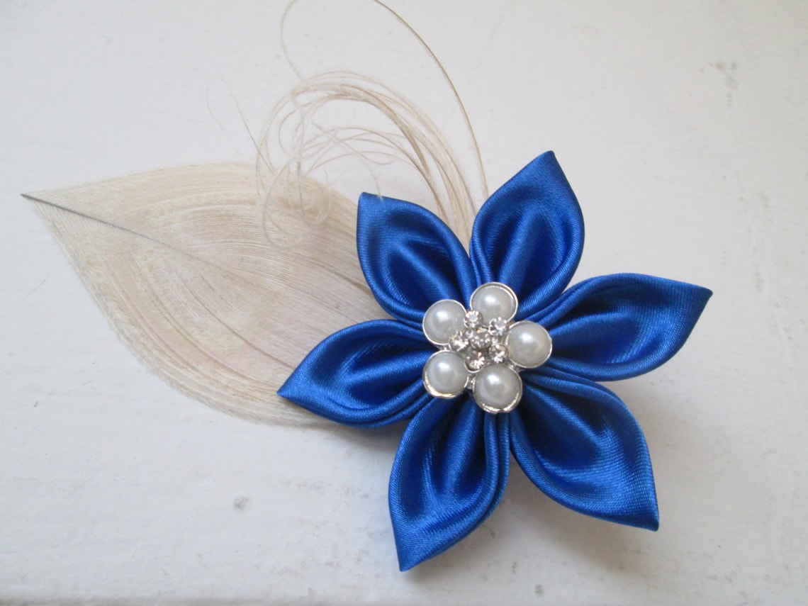 Blue Bridal Hair Clip - wide 4