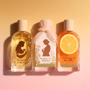 Three Scents, One Love: Natural Perfume Gift Set for Mom, Handmade Amber Floral Citrus Trio, Vegan & Eco-Friendly Mother’s Day Gift