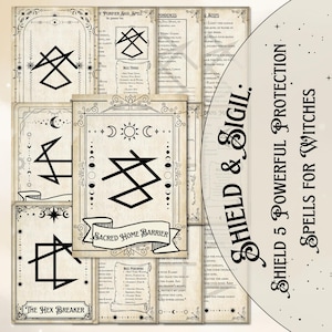 Protection Sigils & Spells Printable  5 Witchcraft Sigil Pages for Warding  and Spiritual Defense pdf