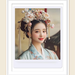 Hanfu Beauty Wall Art – Chinese Woman in Traditional Dress | Elegant Historical Digital Print for Home Decor