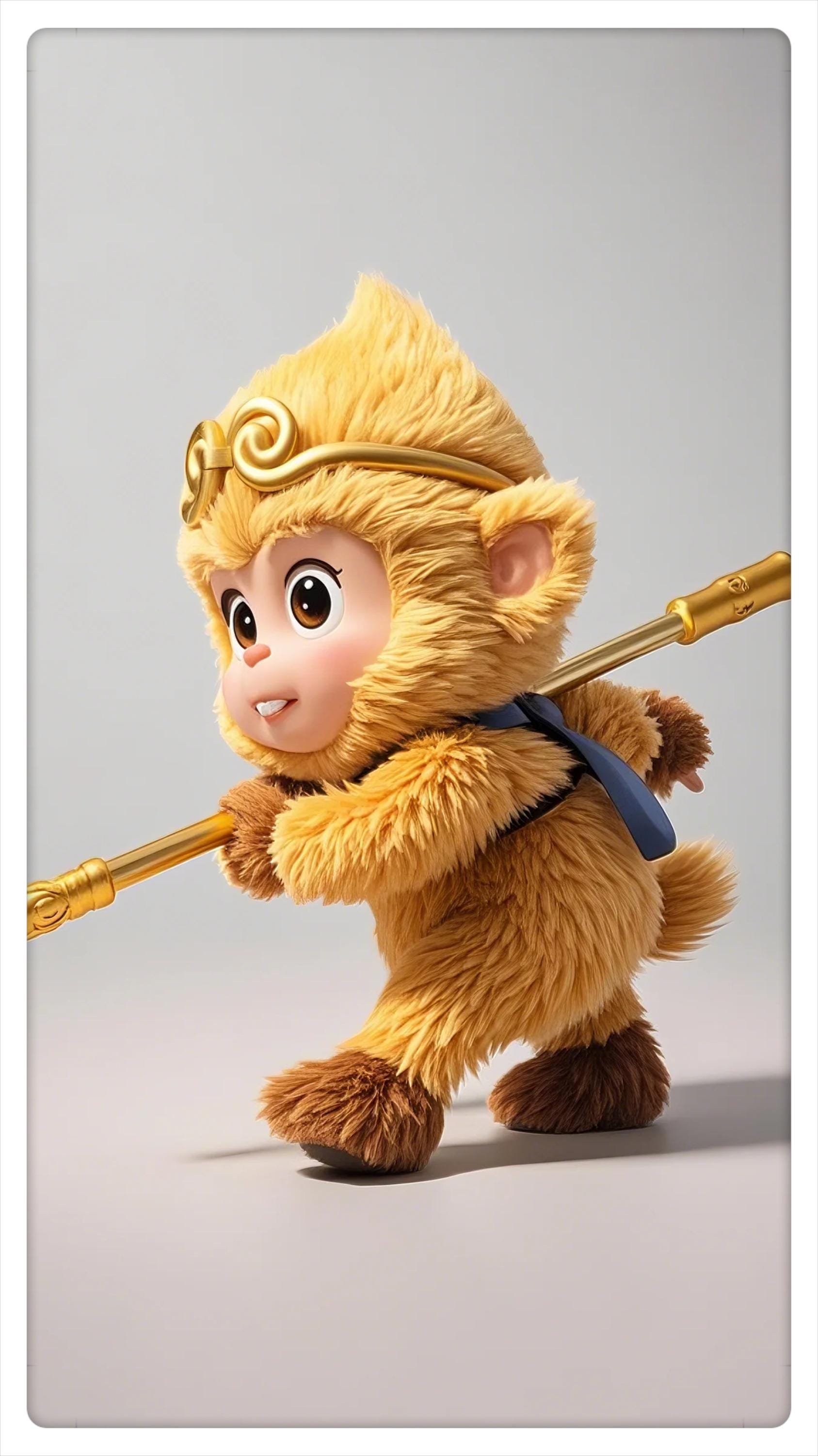 YGCHEN Affenkönig Plüschtier – 25 Cm, Schwarz, Weich – Inspiriert Von Wukong-Spielfigur