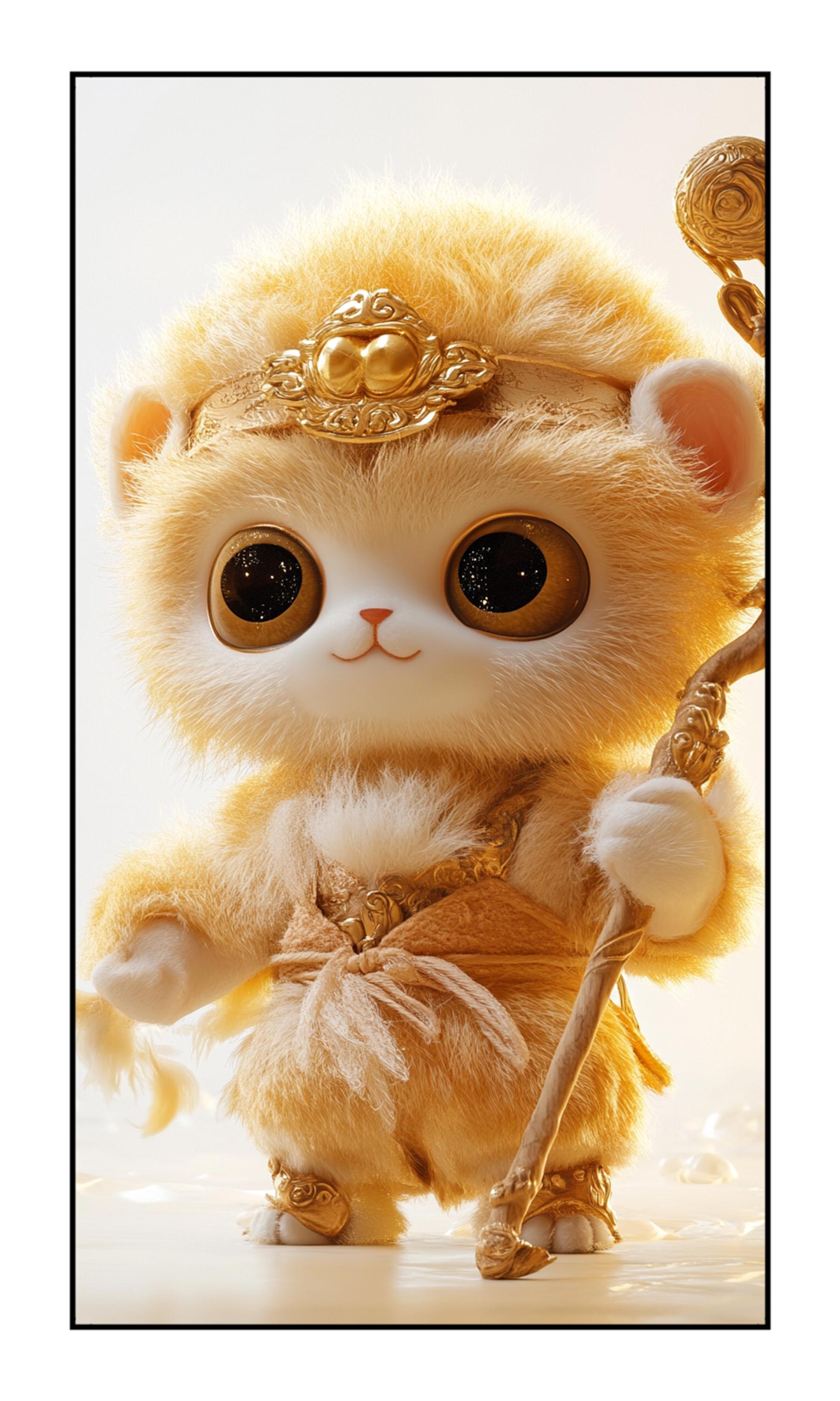YGCHEN Affenkönig Plüschtier – 25 Cm, Schwarz, Weich – Inspiriert Von Wukong-Spielfigur