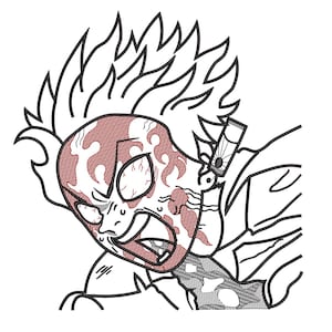 Disegno di ricamo ispirato agli anime / File di ricamo a macchina degli anime Slayer / Schema per download immediato
