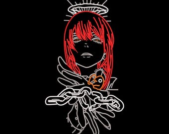 Anime Girl, Stickdatei von Anime Designer, Dark Anime Angel, Anime Style weiblicher Charakter, Maschinenstickerei