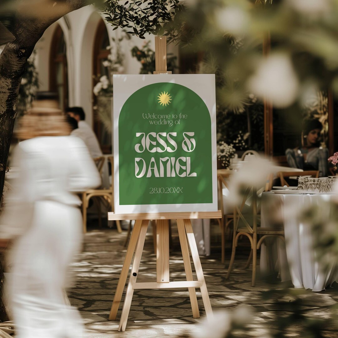 Sign Form Fun Welcome Sign for Fun Summer Wedding | Editable Canva Template | Instant ...