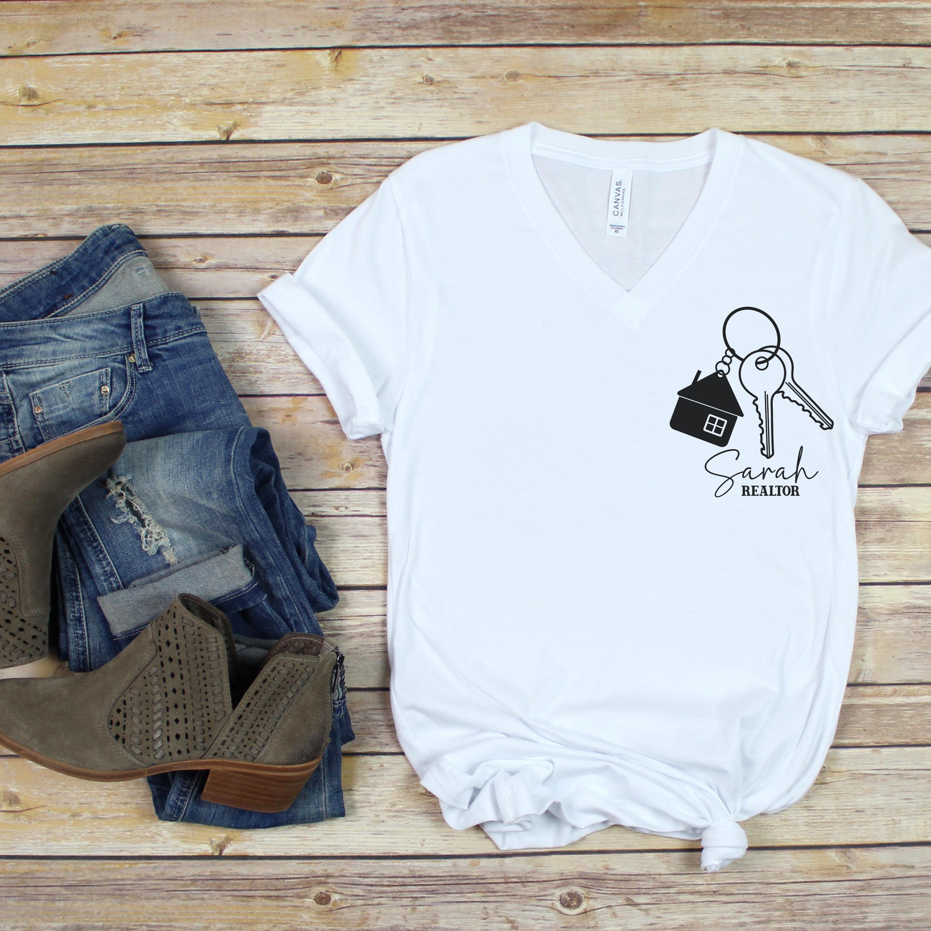 Custom Realtor Shirt with Name, Real Estate Agent Gift Tee, Personalized Realtor Crewneck, Real Estate Key Shirt, Realtor Closing Gift