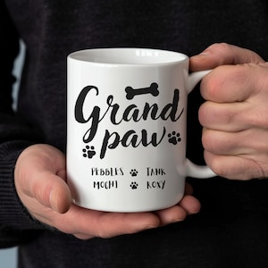 Grandpaw Mug, Custom Dog Grandpa Gift, Personalized Pet Lover Coffee Cup, Funny Dog Grandparent Mug, Gift for Dog Grandpa