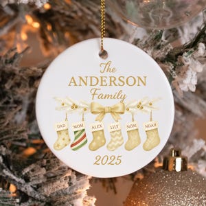 Sock Family Ornament, Family Christmas Ornament, Custom Family Name Ornament, Personalized Family Ornament With Names, Family Ornament