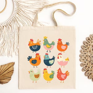 Funny Tote Bag For Her Gift For Chicken Farmer Girl Gift For Chicken Mom Tote Bag Market Bag Gift Summer 2025