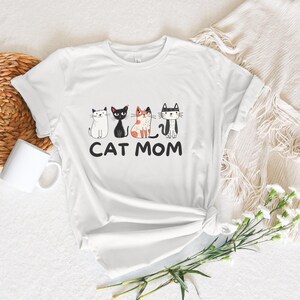 Cat Mom Shirt With Cute Cartoon Cats, Funny Gift For Cat Lovers, Pet Owner Crewneck, Cat Lady Sweatshirt, Gift For Animal Moms