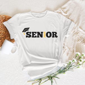 Senior 2025 Graduation Shirt, Class of 2025 Senior Gift Tee, Personalized Grad Cap Shirt, Custom Graduation Crewneck or V-Neck