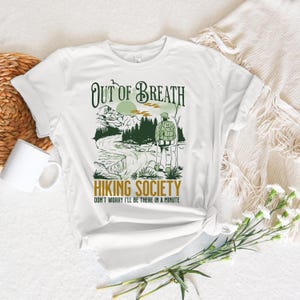 Camiseta de la Sociedad de Senderismo &quot;Sin Aliento&quot;, camiseta divertida de senderismo, camiseta de bosque, sudadera de senderismo, camiseta de escalador, camiseta de campista, camiseta de amante de los campistas