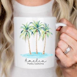 Palm Tree Mug Customized Beach Tumbler With Name For Cups For Women Gifts For Mom Coffee Mug Best Sellers Trending Tumblers Custom Gift