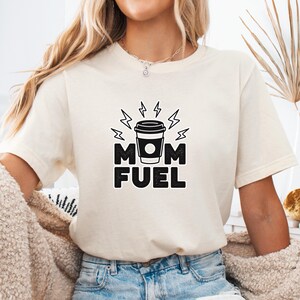 Mom Fuel Coffee T-Shirt, Caffeine Lover Tee, Funny Mom Shirt, Tired Mom Life Shirt, Retro Coffee Lover Gift, Espresso Addict Tee