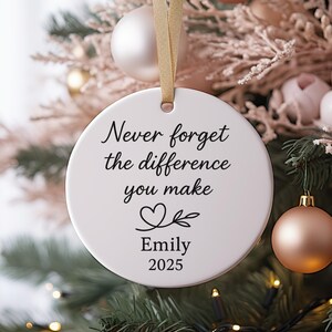 Personalized Teacher Ornament, Teacher Keepsake, Never Forget The Different You Make Ornament, Personalized Teacher Appreciation Gift