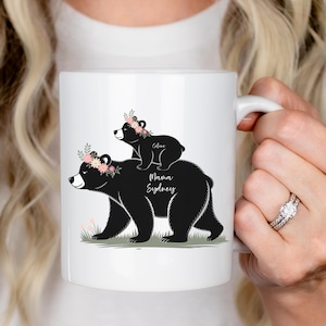 Mama Bear Mug, Personalized Mama Bear and Baby Bear Mug, Custom Name Coffee Mug, Mother&#39;s Day Gift for Mom, Cute Bear Gift, Mama Gift Mug