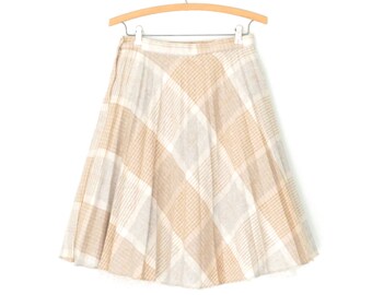 70s skirt * vintage 1970s skirt * plaid skirt * wool skirt * full skirt * small